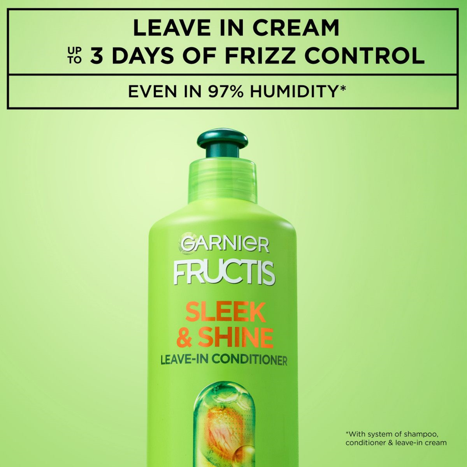 slide 5 of 6, Garnier Fructis Sleek & Shine Intense Smooth Leave-In Conditioner Value Size, 16.9 Fl Oz, 16.9 fl oz