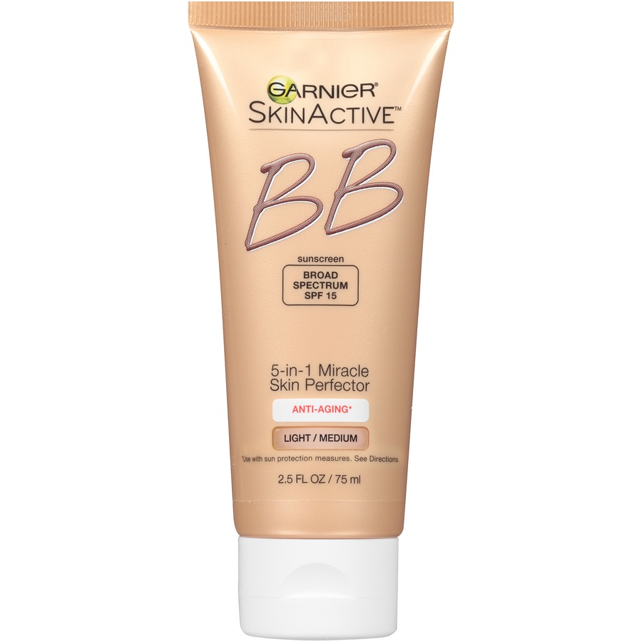 slide 1 of 6, Garnier Skinactive Miracle Skin Perfector BB Cream Anti-Aging Light/Medium, 2.5 fl oz