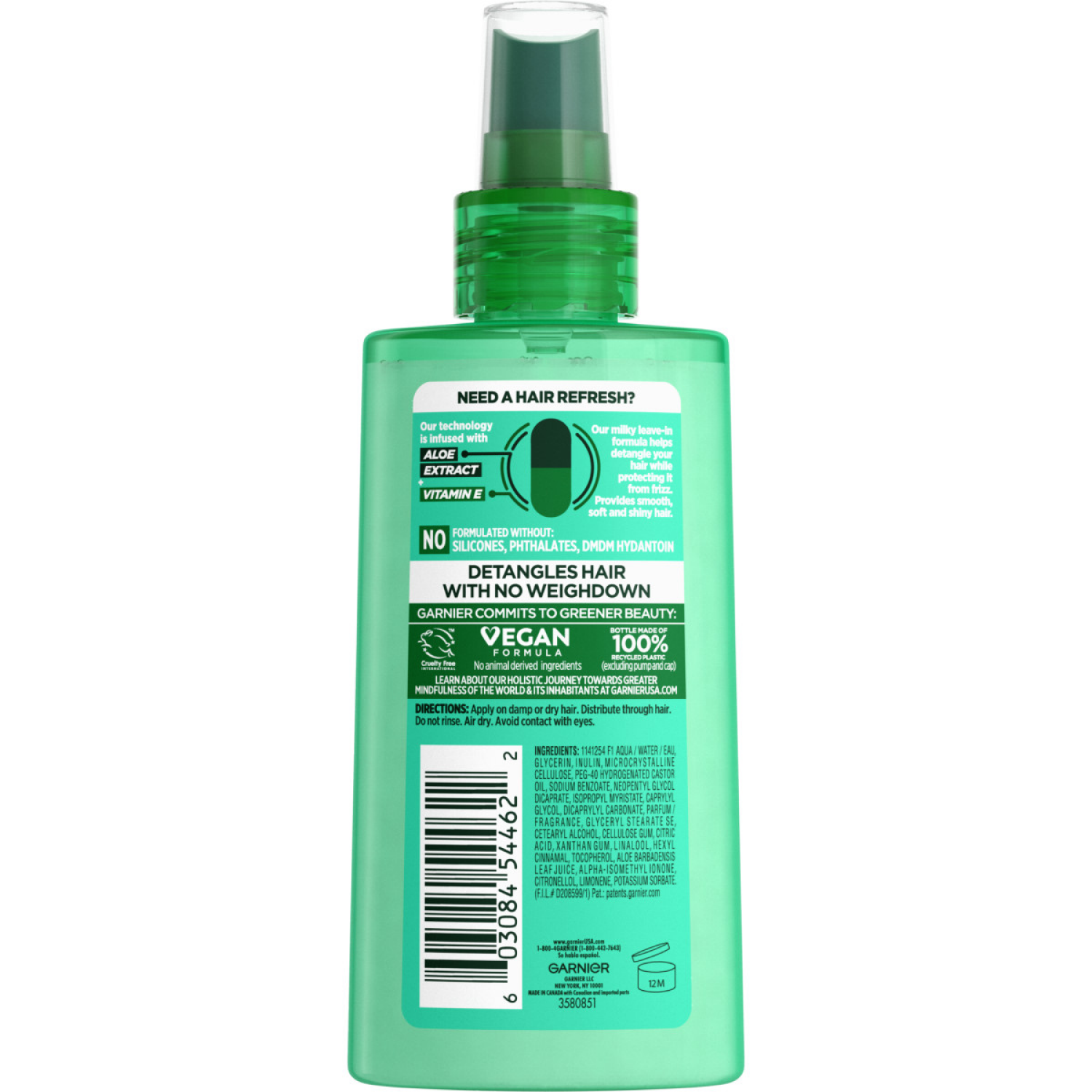 slide 2 of 4, Garnier Fructis Style Pure Clean Detangler + Air Dry, 5 oz