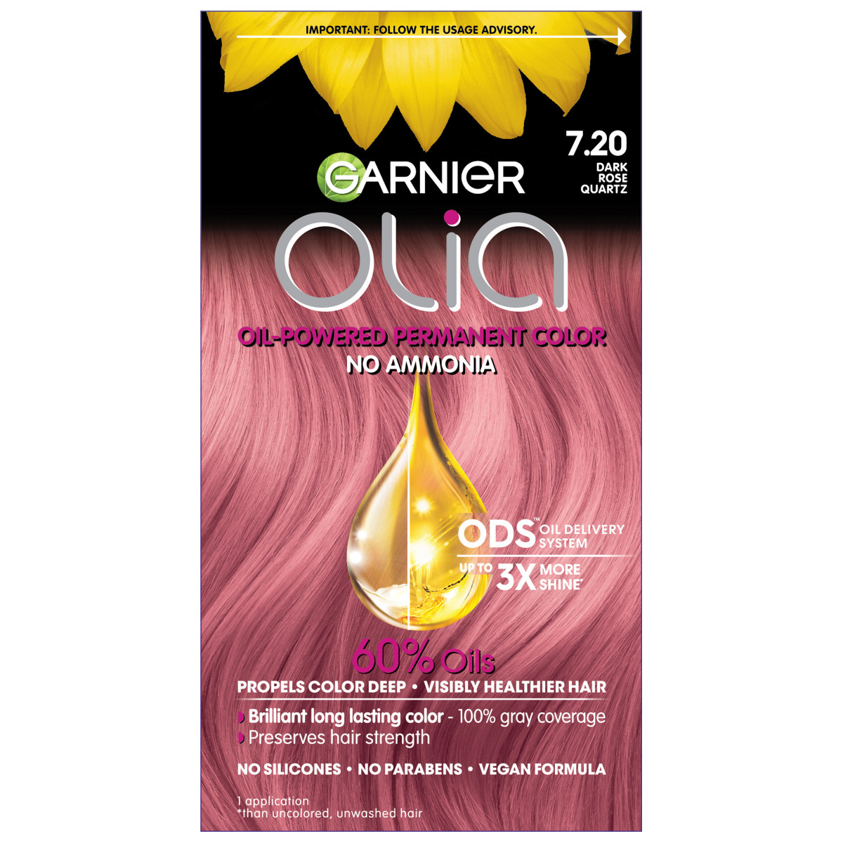 slide 1 of 8, Garnier Olia Bold Permanent Hair Color - Dark Rose Quartz, 1 ct