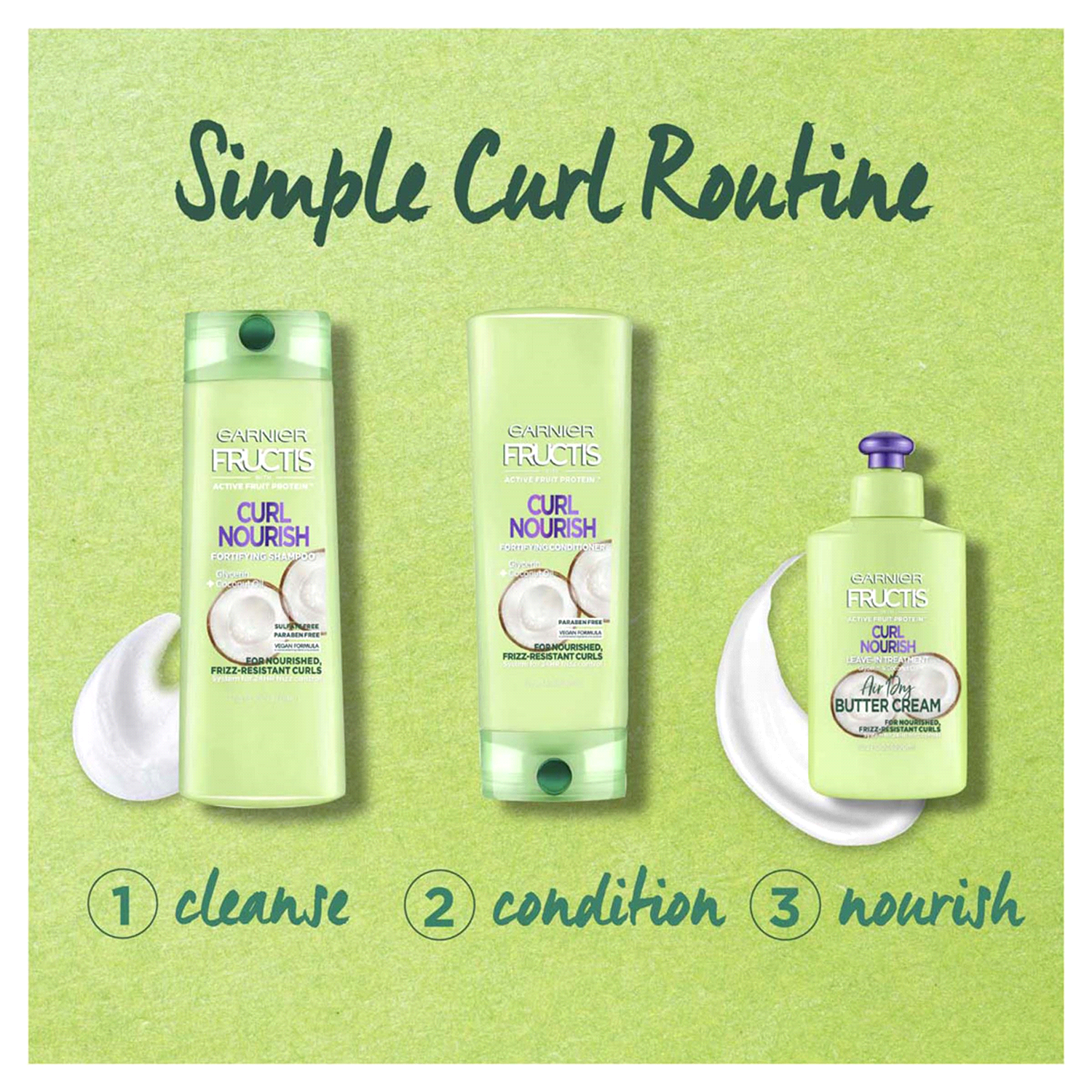 slide 3 of 5, Garnier Sulfate-Free Curl Nourish Moisturizing Shampoo 22 fl oz, 22 fl oz