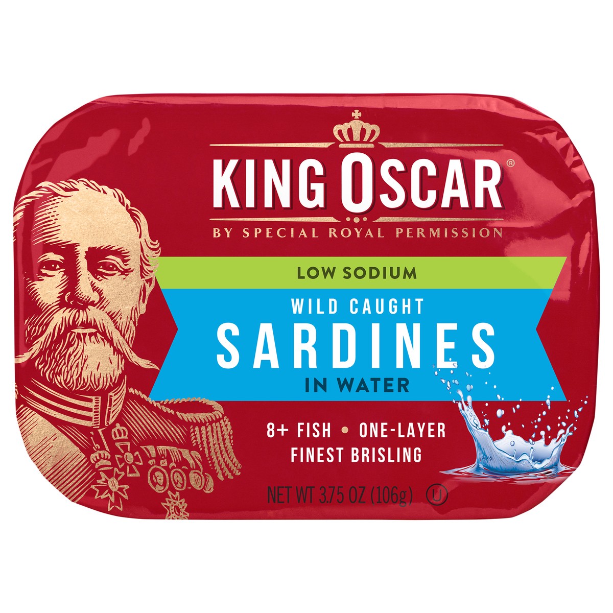 slide 1 of 6, King Oscar Wild Caught Sardines in Water, Low Sodium 3.75 oz, 3.75 oz