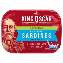 King Oscar Wild Caught Sardines in Water, Low Sodium 3.75 oz