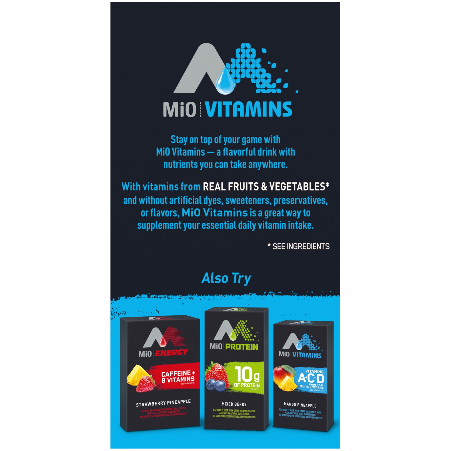 slide 4 of 6, MiO Acai Blueberry Vitamins On-The-Go Powdered Drink Mix, 5 ct; 0.53 oz