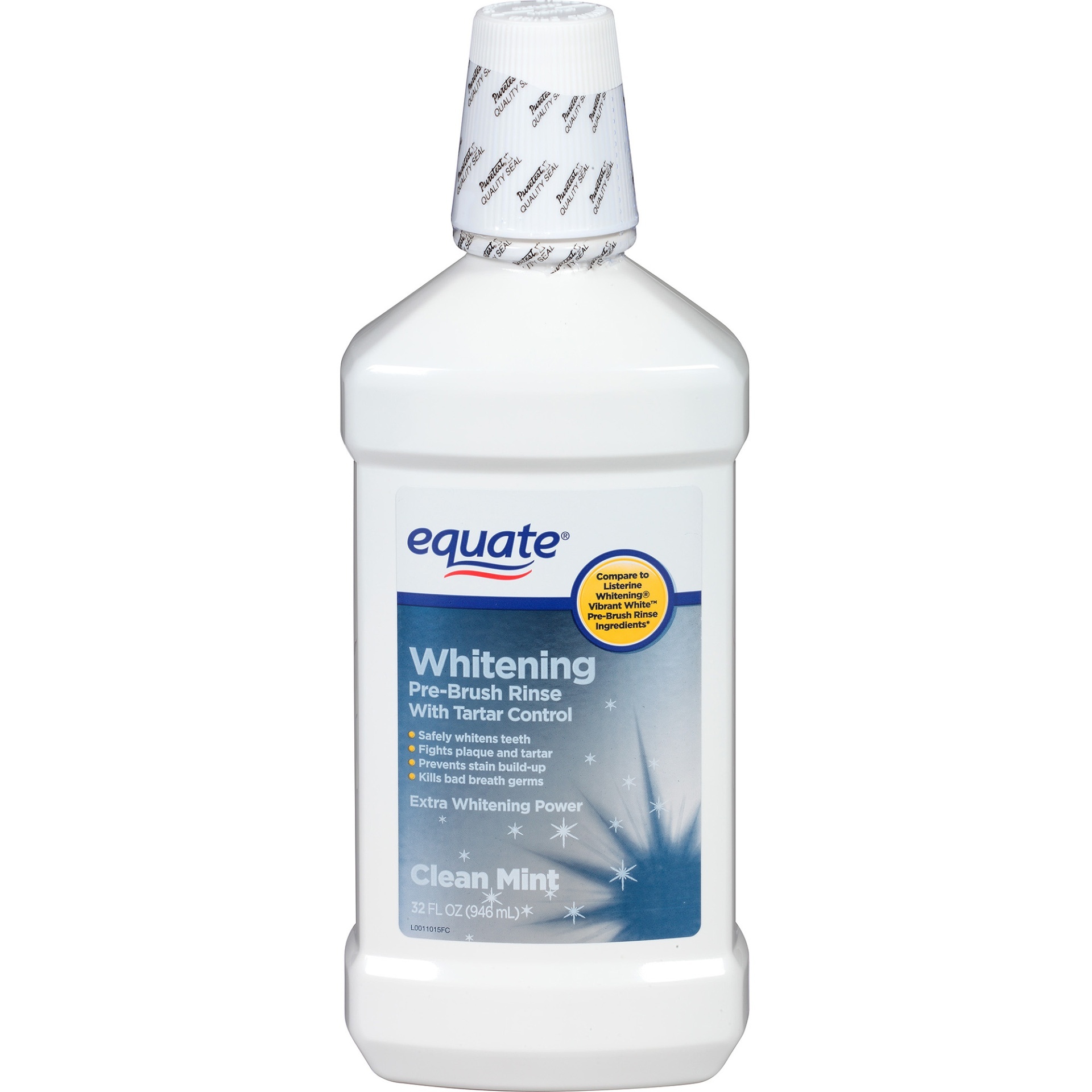 slide 1 of 1, Equaline Whiten Pre-brush Rinse With Tartar Control, 32 fl oz