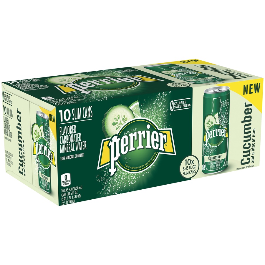 slide 2 of 7, Perrier Cucumber Lime Sparkling Water, 84.5 fl oz