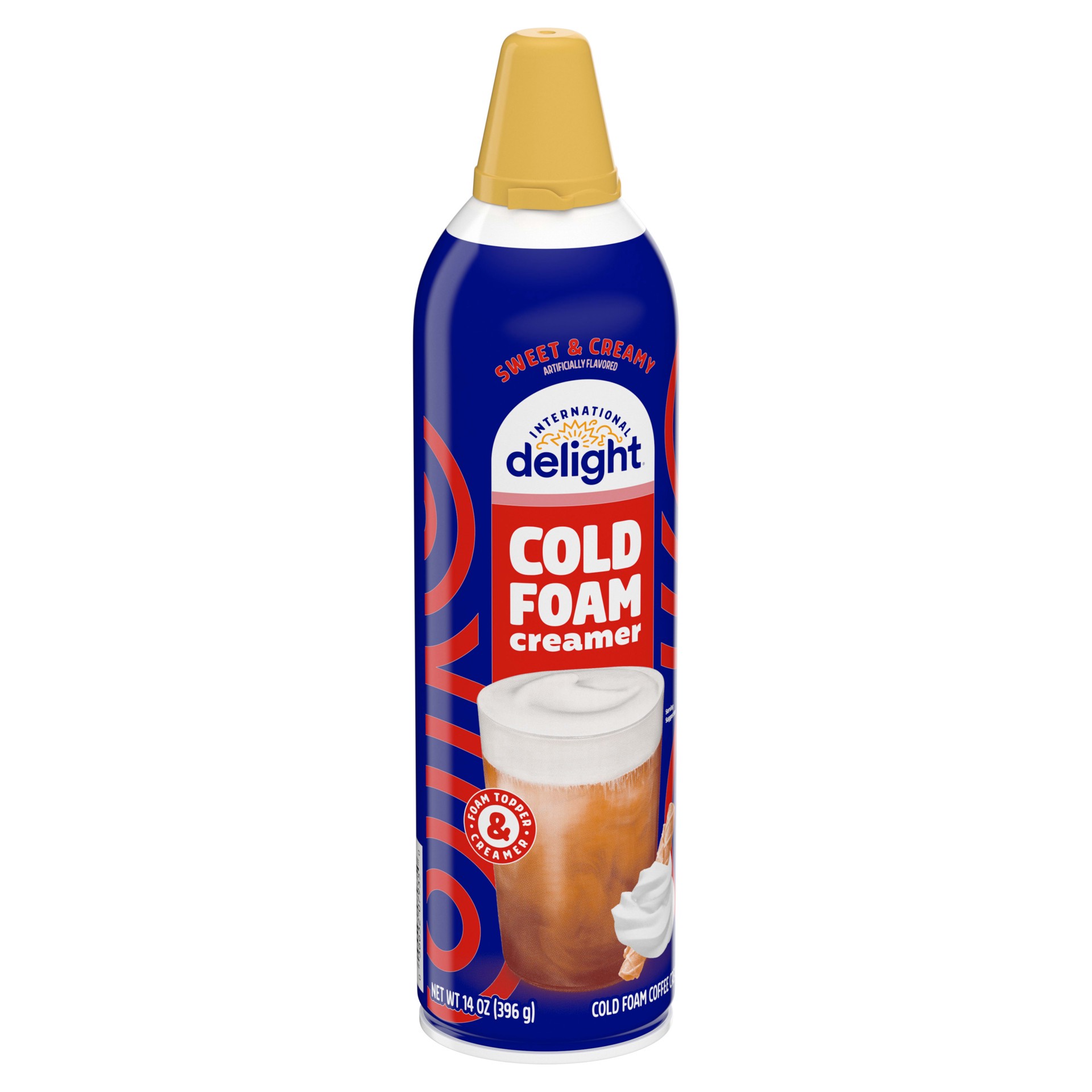 slide 3 of 5, International Delight Cold Foam Coffee Creamer, Sweet & Creamy Cold Foam Flavored Creamer, 14 OZ Can, 14 oz