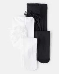 Carter's Baby Girl 2-Pack Tights - Black/White - Size 12-24 Months