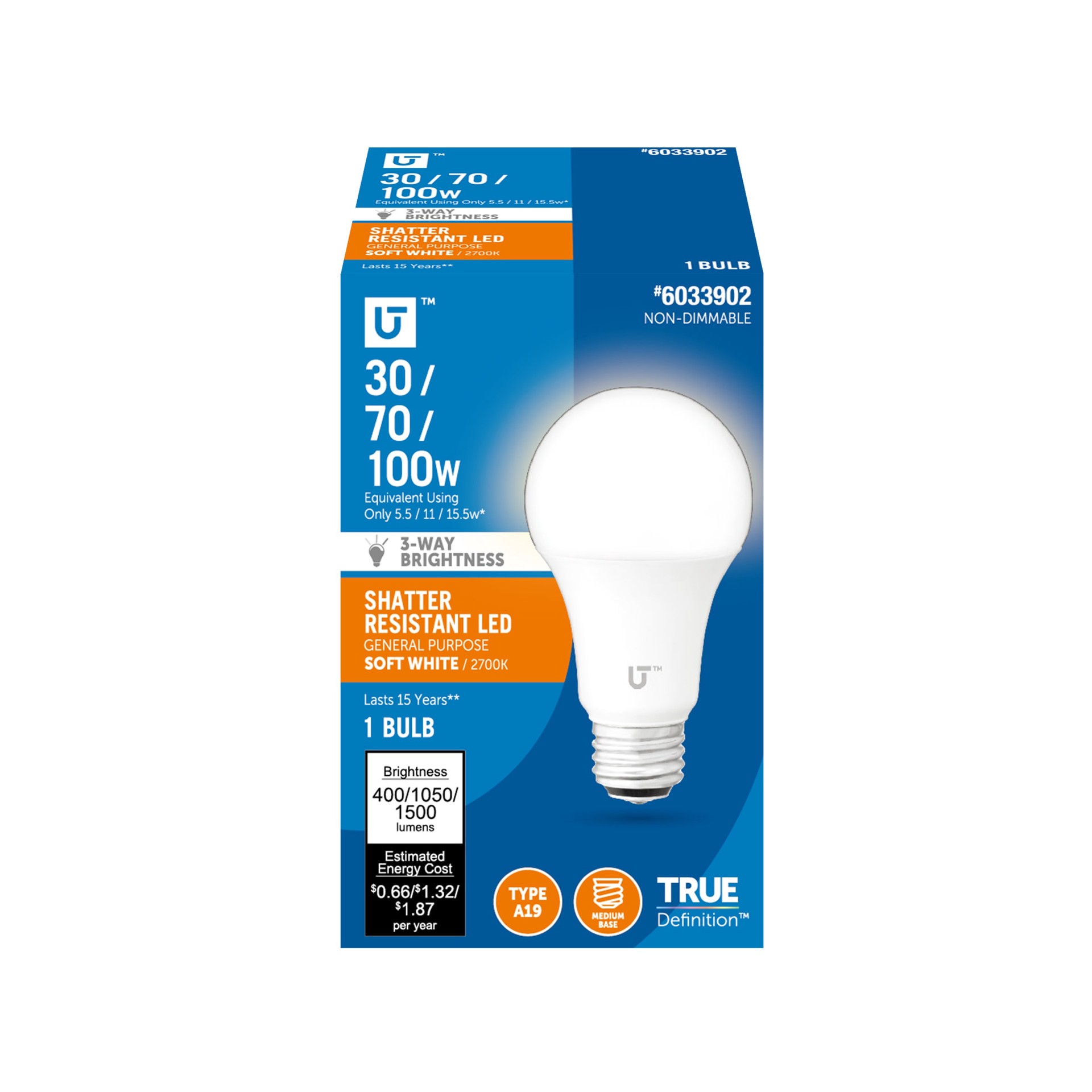 Utilitech Led Bulb Utilitech 100 -Watt EQ A19 Soft white Medium screw base E26 LED General ...