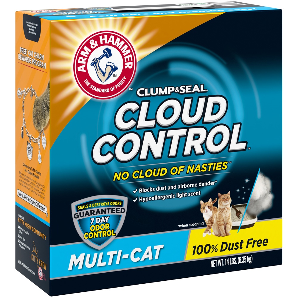 slide 2 of 4, ARM & HAMMER Cloud Control Multi-Cat Litter, 14 lb