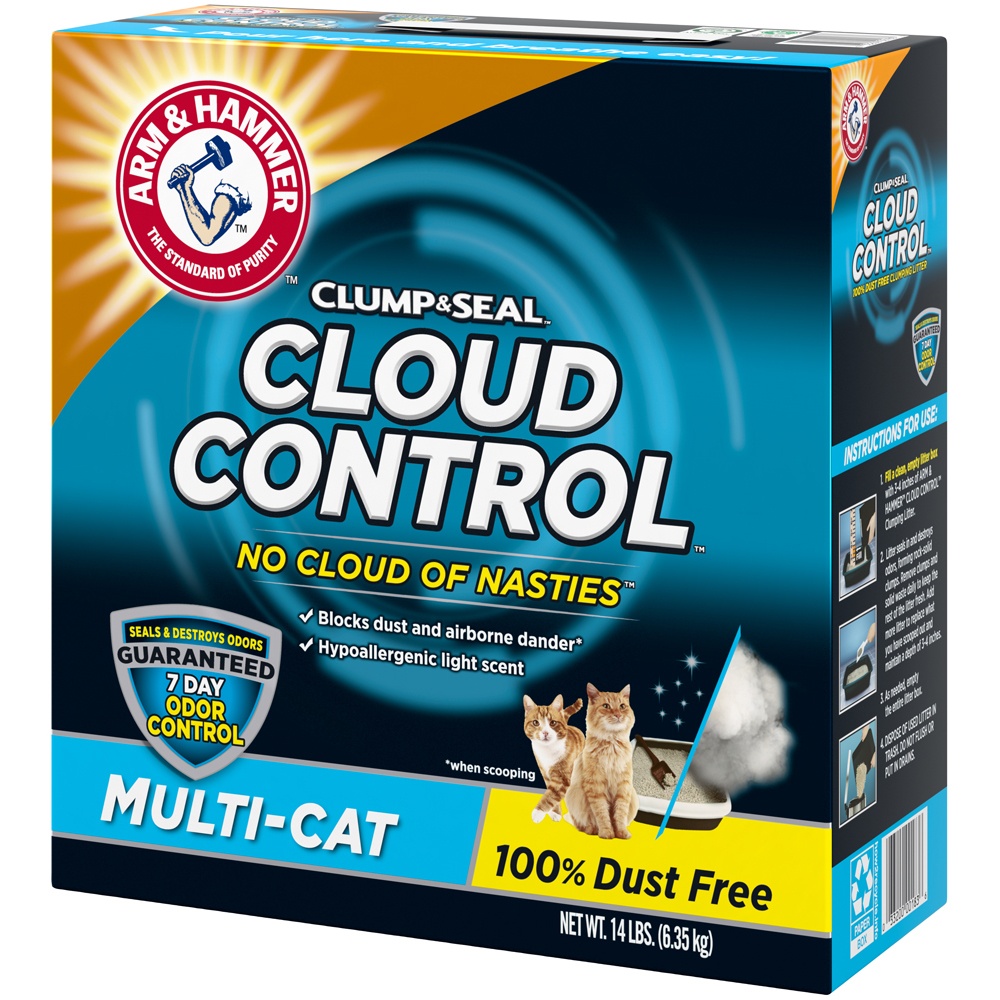 slide 3 of 4, ARM & HAMMER Cloud Control Multi-Cat Litter, 14 lb