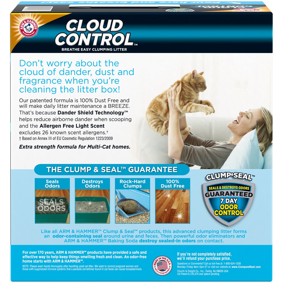 slide 4 of 4, ARM & HAMMER Cloud Control Multi-Cat Litter, 14 lb