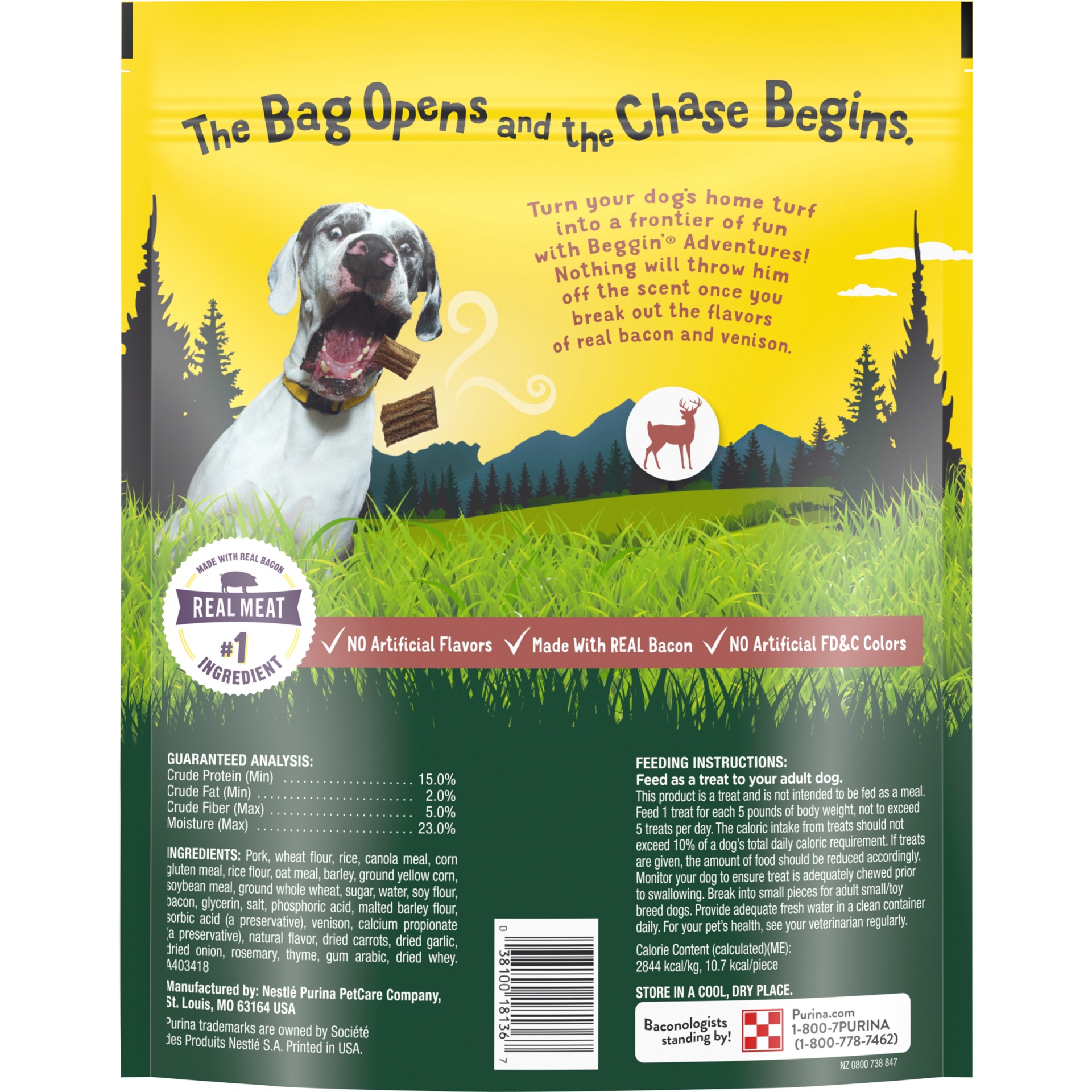 slide 3 of 9, Purina Beggin Adventures Venison Dog Treats Pouch, 23.5 oz