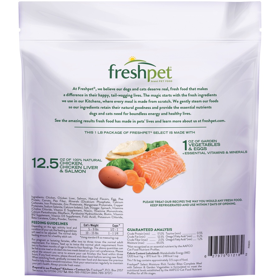 slide 2 of 2, Freshpet Healthy & Natural Cat Food, Fresh Salmon Recipe, 1 lb