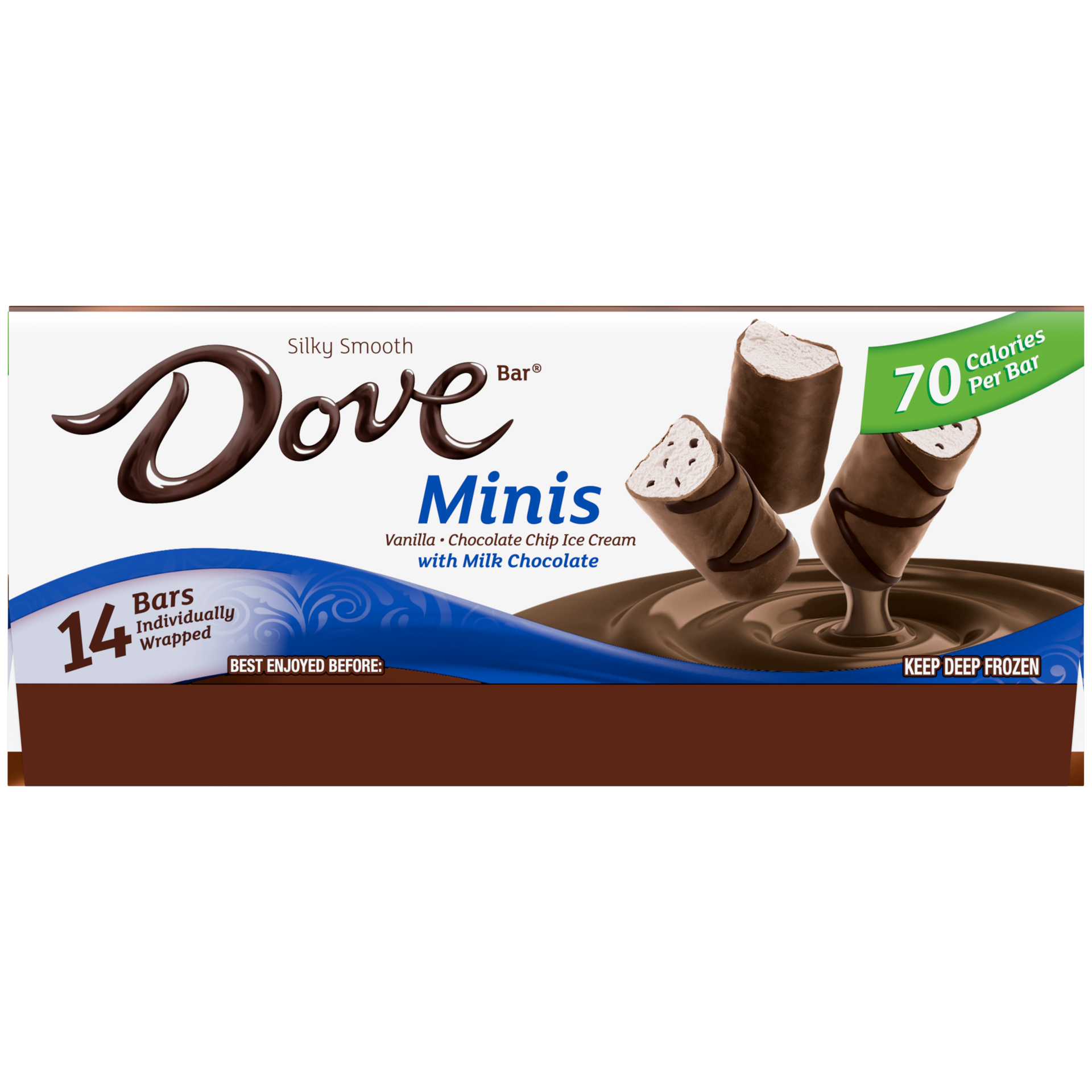 slide 3 of 4, Dove Minis Vanilla Ice Cream+Milk Chocolate Coating 14-Pack, 10.50 fl oz
