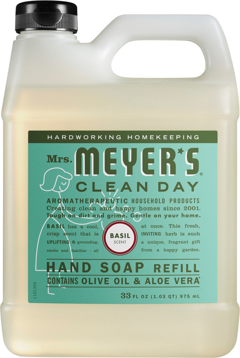 slide 2 of 3, Mrs. Meyer's Clean Day Liquid Hand Soap Refill, Basil Scent, 33 Ounce Bottle, 33 fl oz