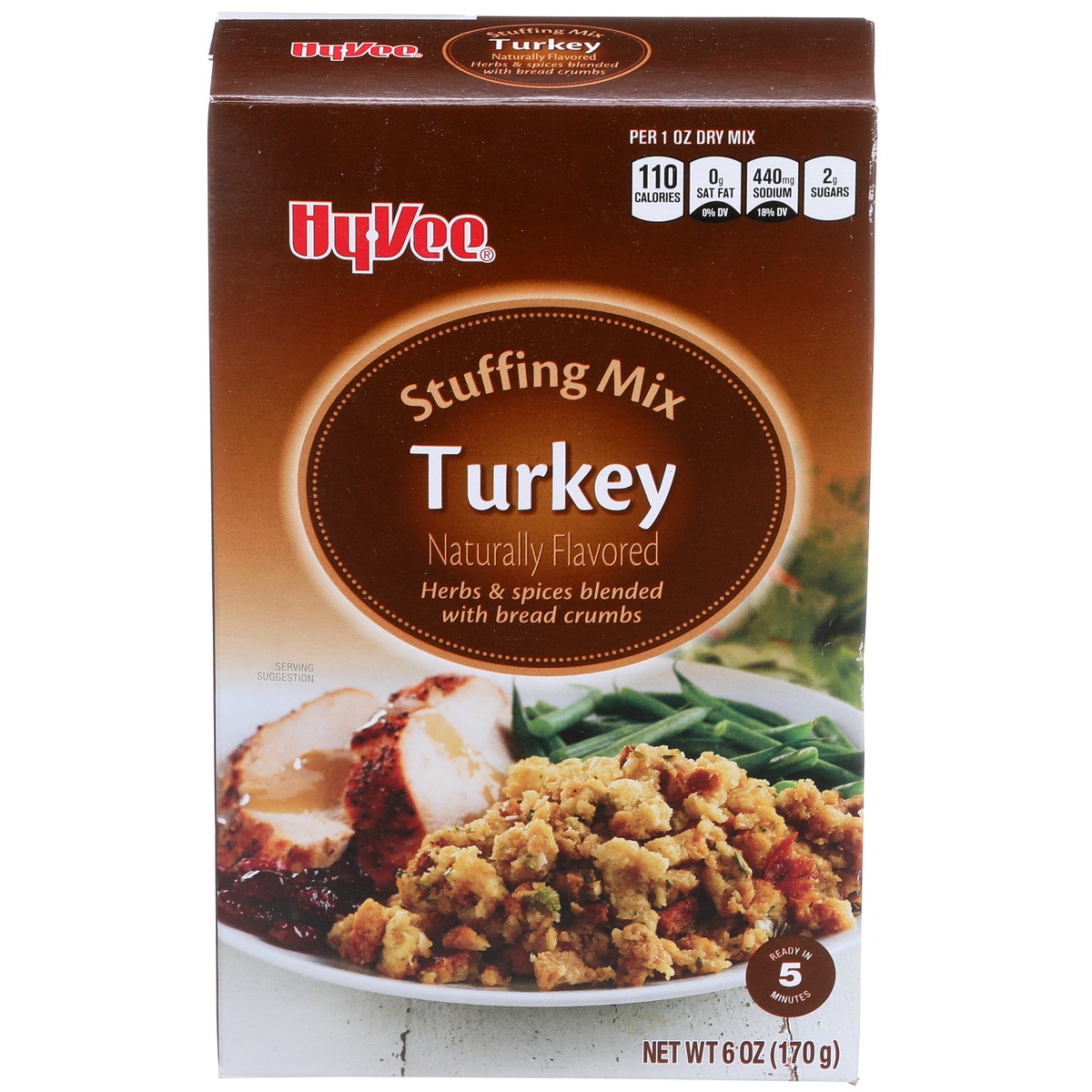 slide 1 of 1, Hy-vee Turkey Herbs & Spices Blended With Bread Crumbs Stuffing Mix, 6 oz