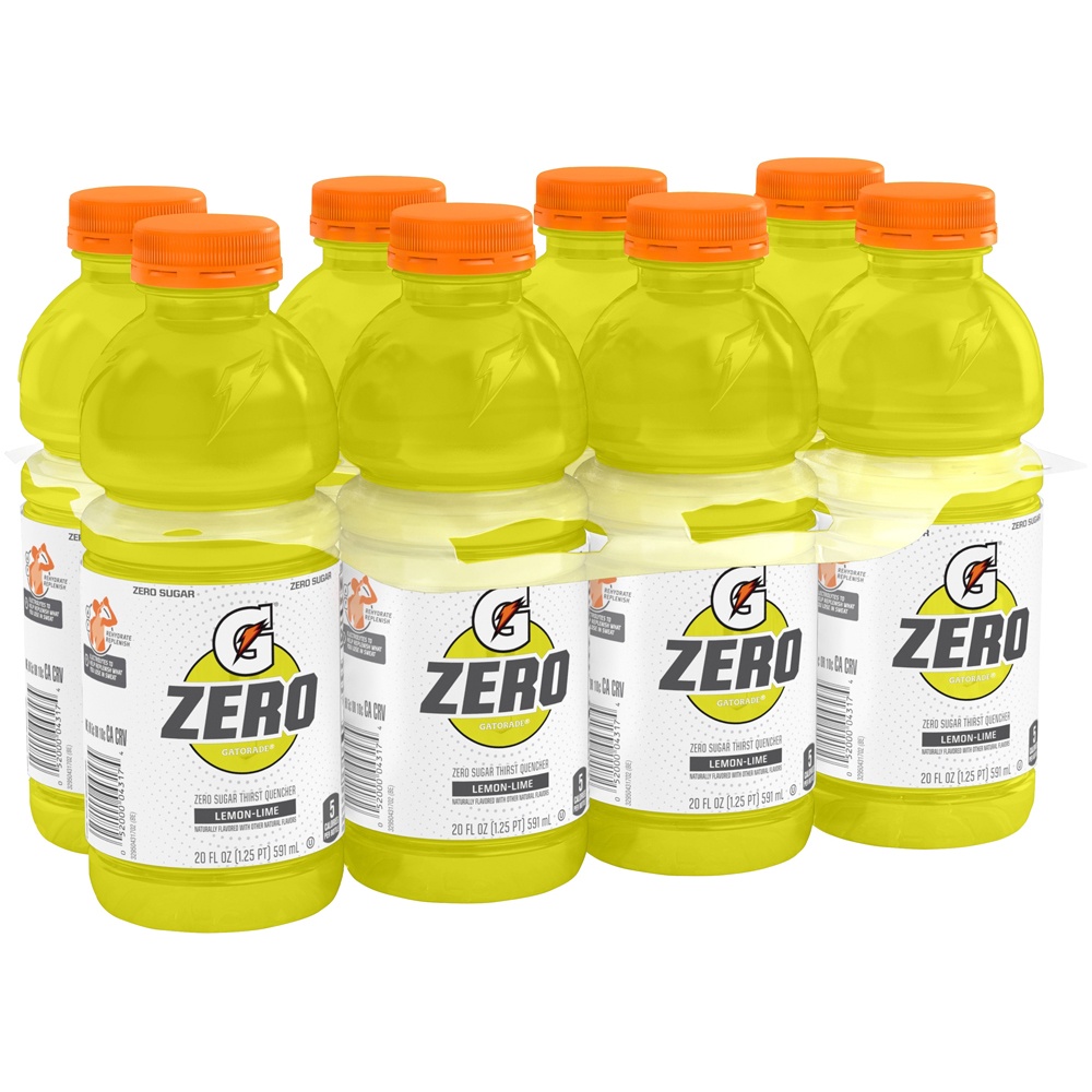 slide 3 of 5, Gatorade G Zero Lemon Lime Sports Drink - 8pk/20 fl oz Bottles, 8 ct; 20 fl oz