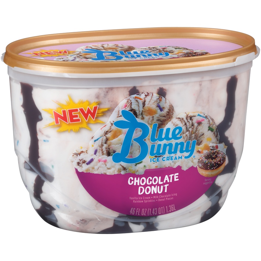 slide 2 of 8, Blue Bunny Chocolate Donut Ice Cream, 46 fl oz