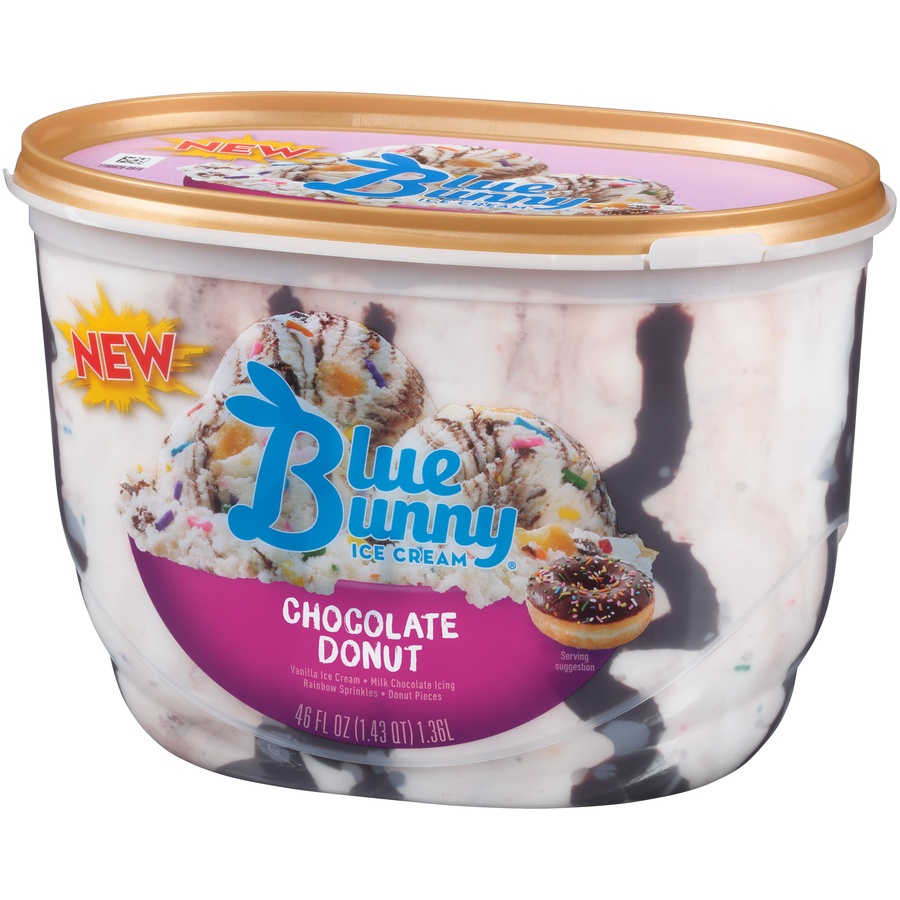 slide 3 of 8, Blue Bunny Chocolate Donut Ice Cream, 46 fl oz