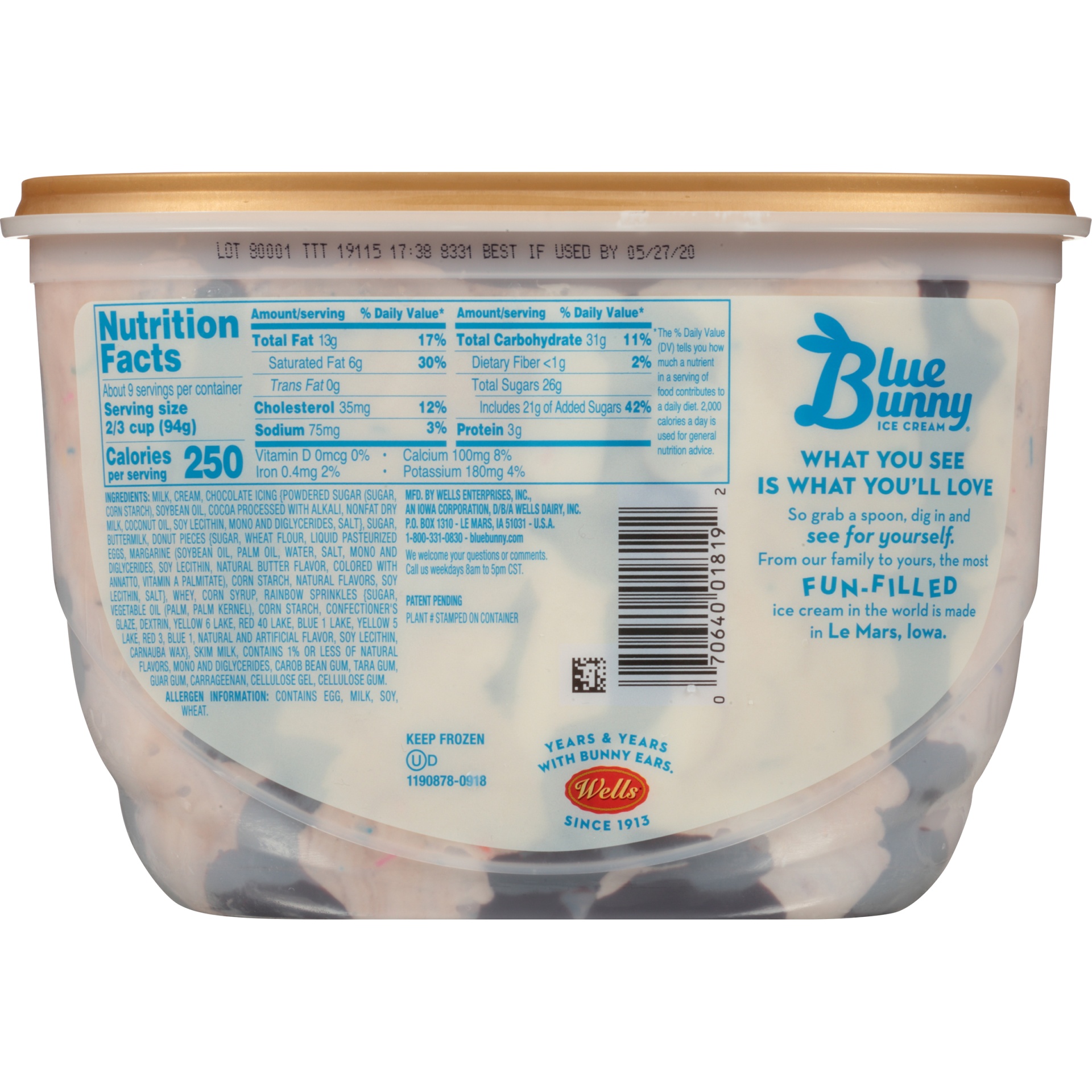 slide 6 of 8, Blue Bunny Chocolate Donut Ice Cream, 46 fl oz