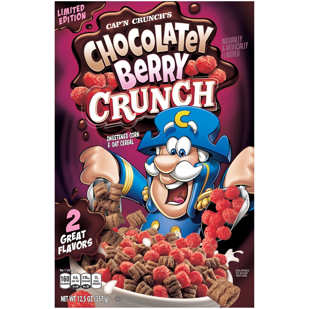 slide 2 of 5, Cap'n Crunch Sweetened Corn & Oat Cereal Chocolatey Berry Crunch 12.5 Oz, 12.5 oz