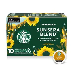 Starbucks K-Cup Coffee Pods, Sunsera Blend For Keurig Coffee Makers, 100% Arabica, 1 Box (10 Pods)