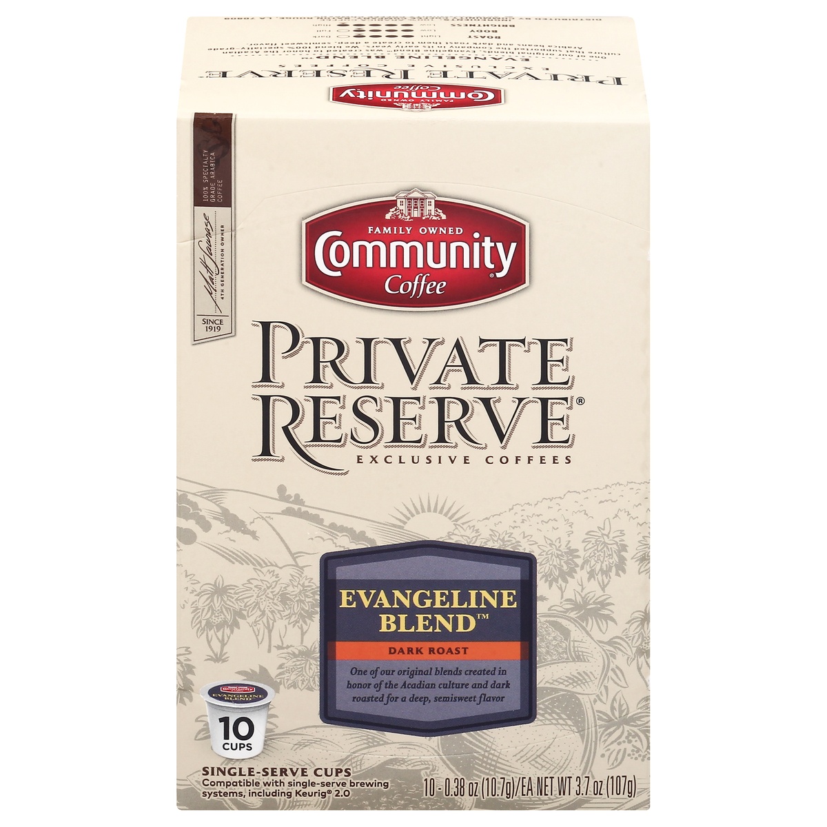 slide 1 of 7, Community Coffee Private Reserve Evangeline Blend Single-Serve Cups - 10 ct, 10 ct