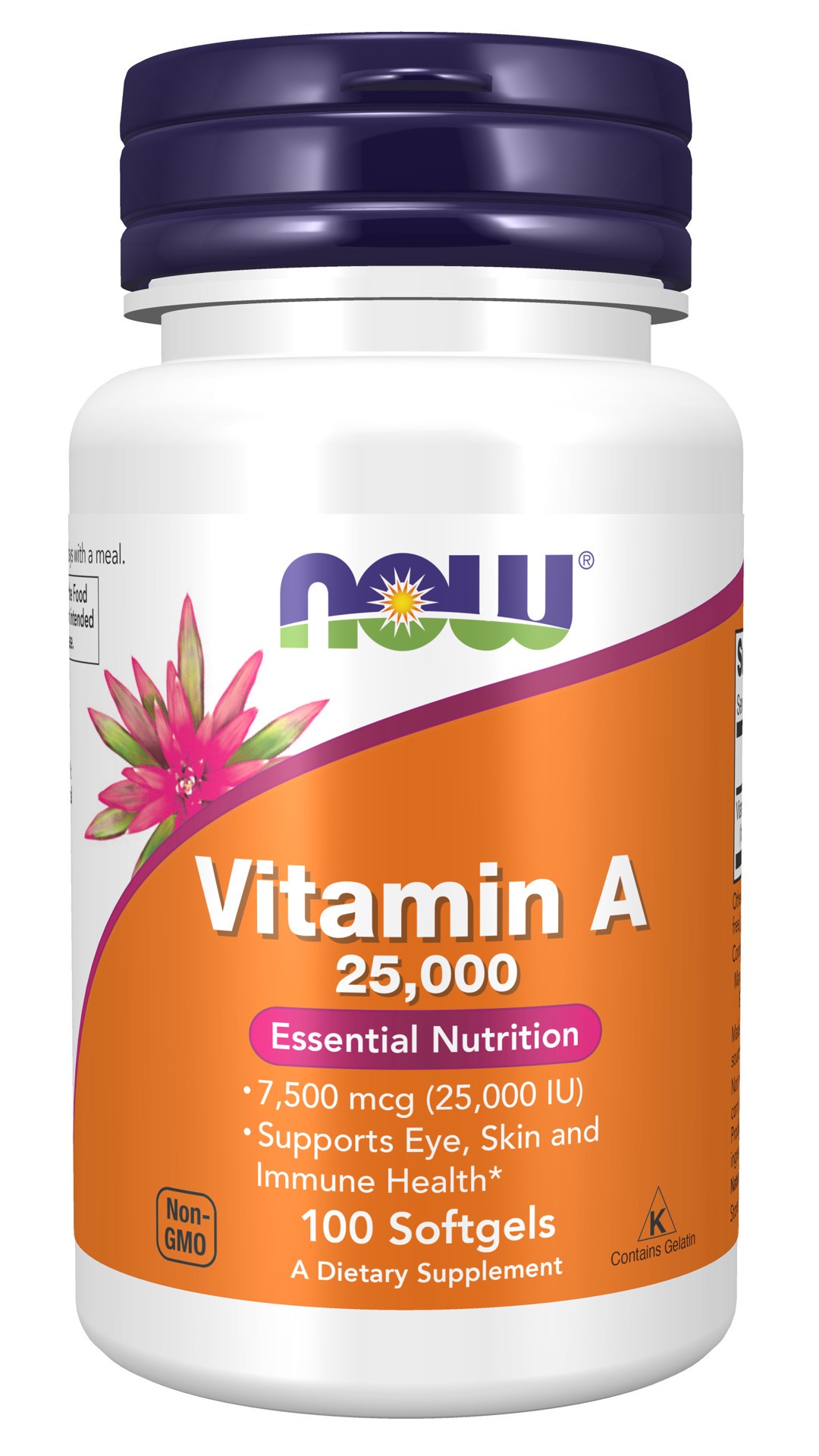 slide 1 of 4, NOW Vitamin A 25,000 - 100 Softgels, 100 ct