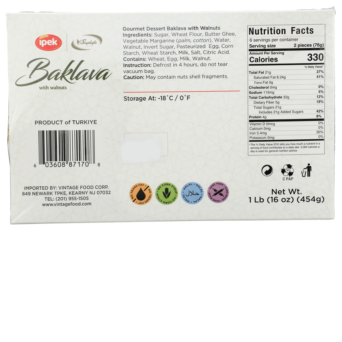 slide 2 of 2, Ipec Baklava With Walnuts, 1 lb