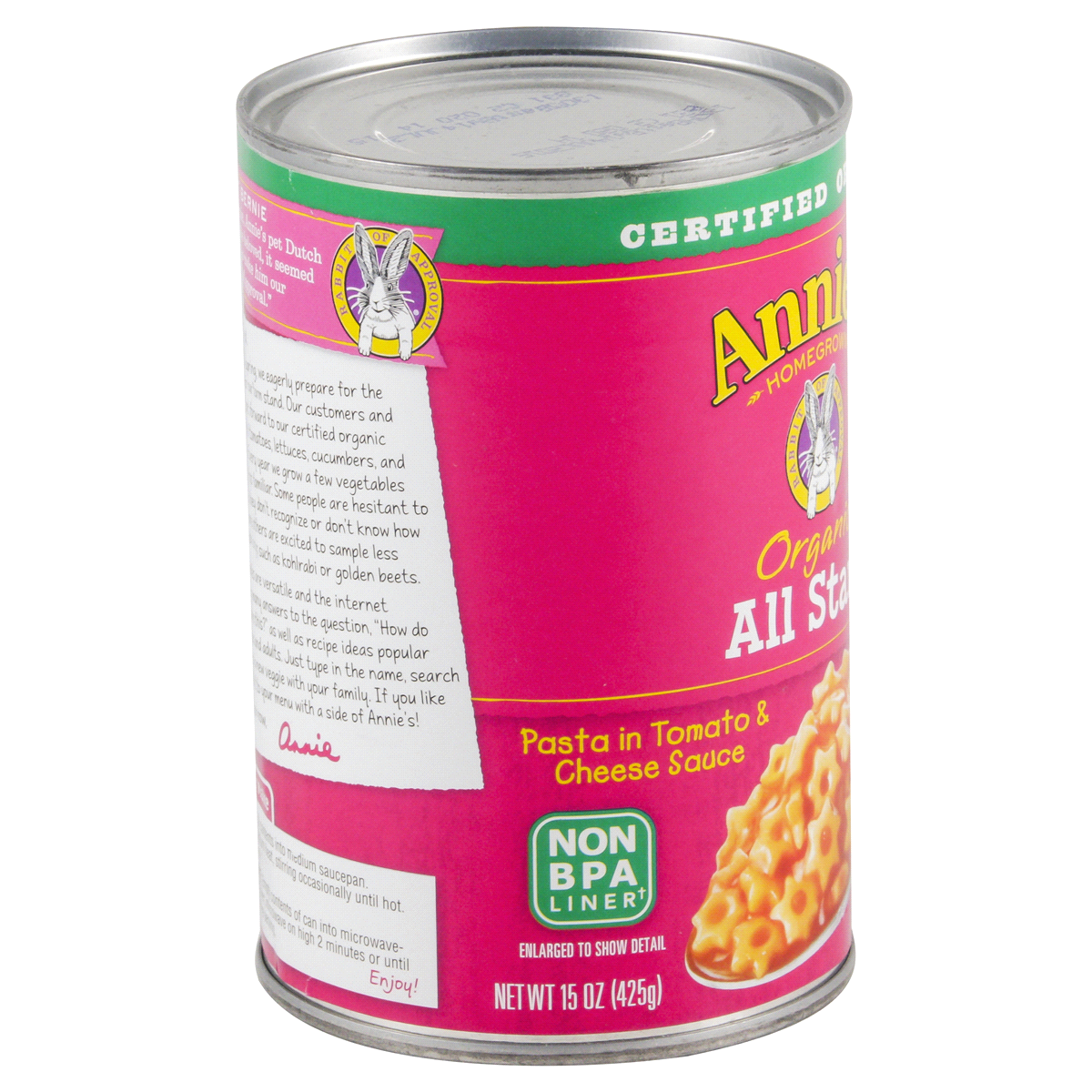 slide 5 of 5, Annie's Organic All Stars, Canned Pasta in Tomato & Cheese Sauce, 15 oz., 15 oz