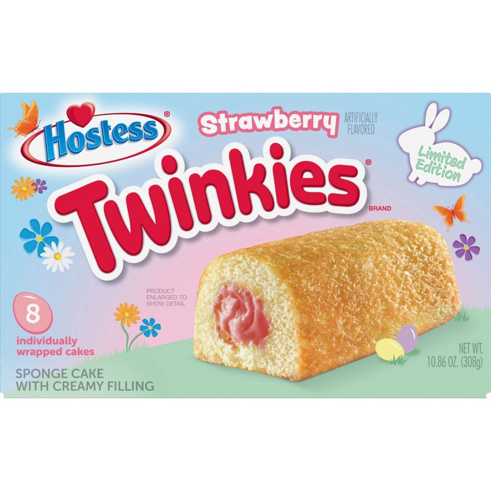 slide 6 of 6, HOSTESS Strawberry Artificially Flavored Twinkies, Limited Edition, 8 Count, 10.86 oz, 8 ct