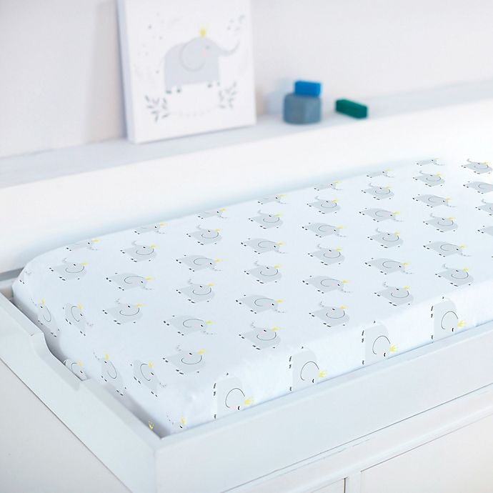 slide 2 of 2, Hello Spud Elephant Changing Pad Cover - Grey, 1 ct