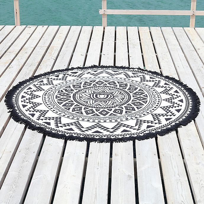 slide 3 of 5, Linum Home Textiles Kilim Pestemal Beach Towel - Black/White, 1 ct