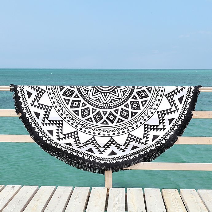 slide 4 of 5, Linum Home Textiles Kilim Pestemal Beach Towel - Black/White, 1 ct