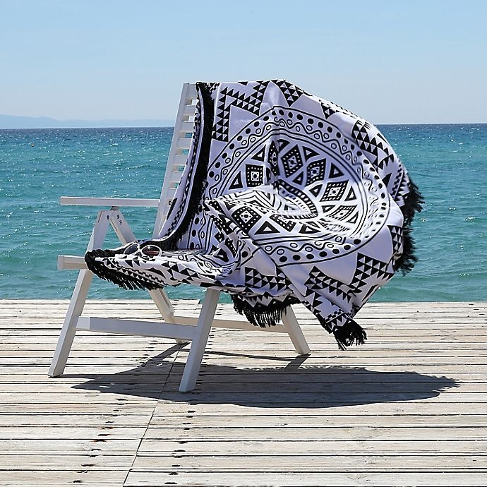 slide 5 of 5, Linum Home Textiles Kilim Pestemal Beach Towel - Black/White, 1 ct