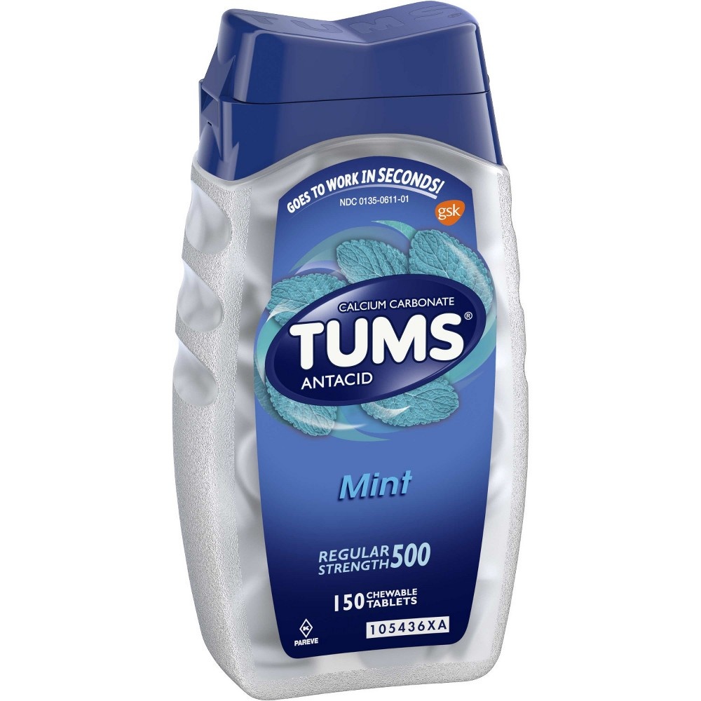 slide 4 of 5, Tums Peppermint Antacid, 150 ct