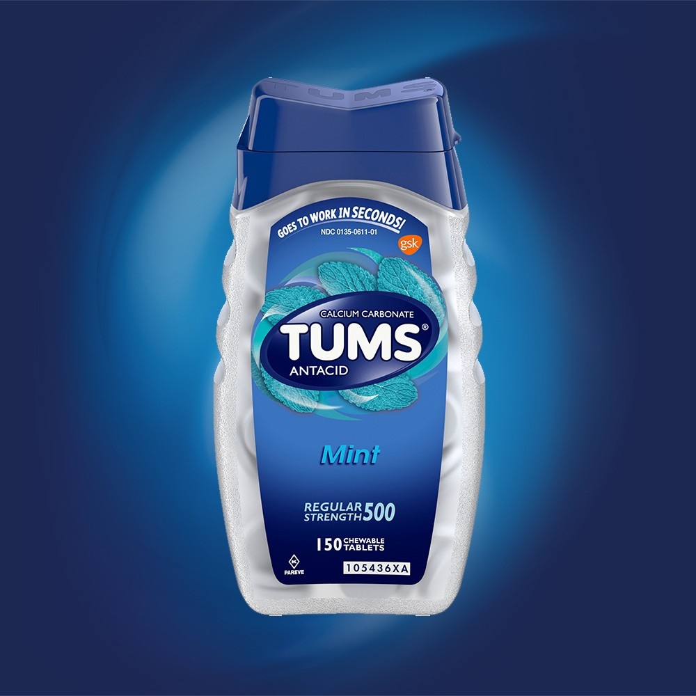 slide 5 of 5, Tums Peppermint Antacid, 150 ct