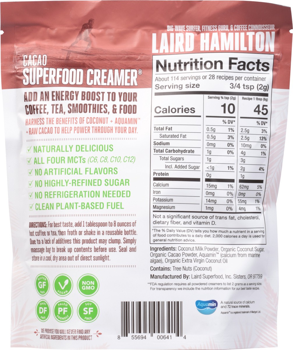 slide 8 of 9, Laird Superfood Cacao Creamer 8 oz, 8 oz