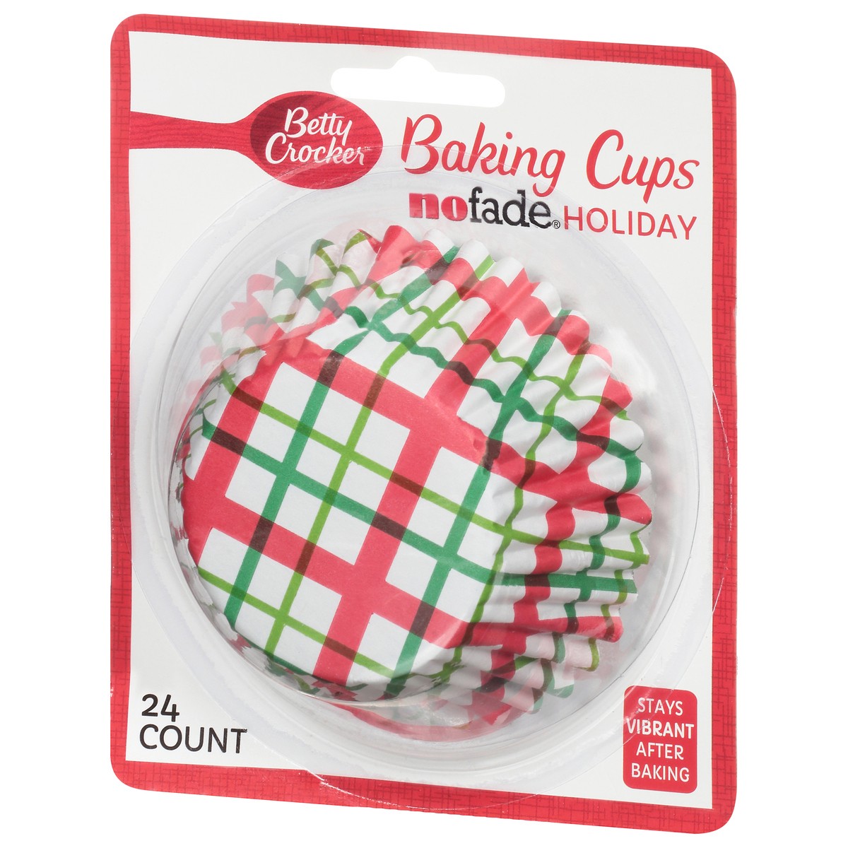 slide 12 of 12, Betty Crocker Plaid Red/Green Baking Cup No Fade, 24 ct