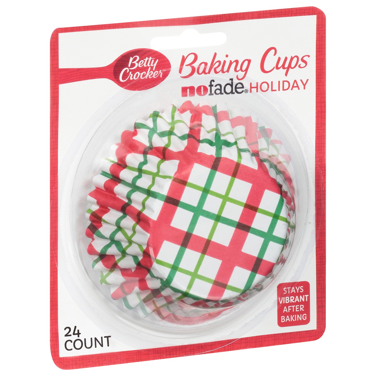 slide 4 of 12, Betty Crocker Plaid Red/Green Baking Cup No Fade, 24 ct