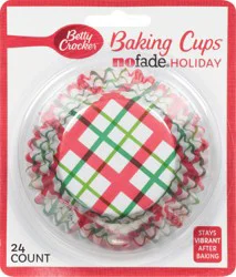 Betty Crocker Plaid Red/Green Baking Cup No Fade
