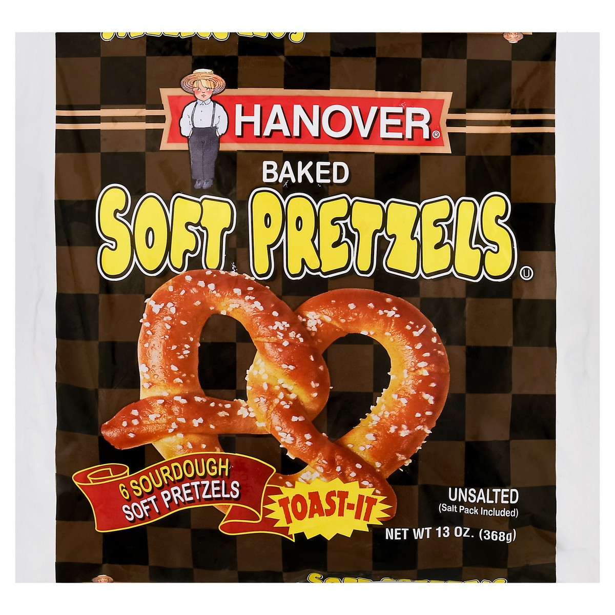slide 1 of 9, Hanover Baked Unsalted Soft Pretzels 6 ea, 6 ct