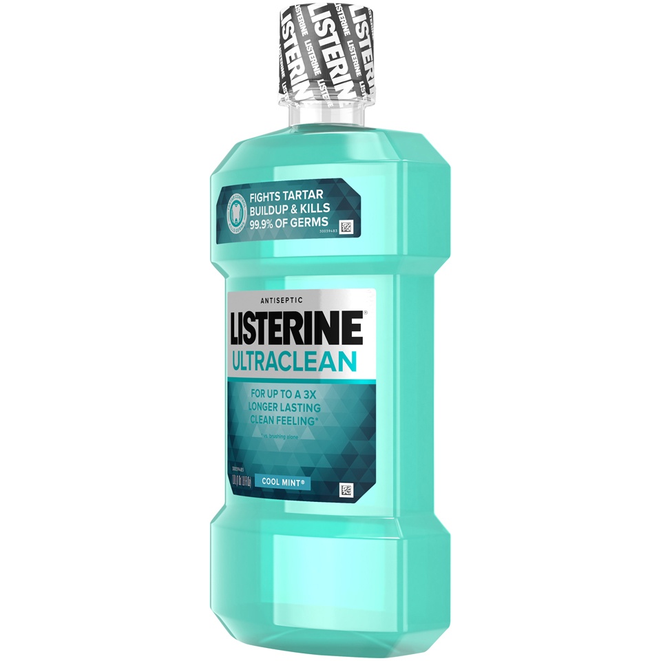 slide 3 of 6, Listerine Ultraclean Cool Mint Antiseptic Mouthwash, 33.8 oz