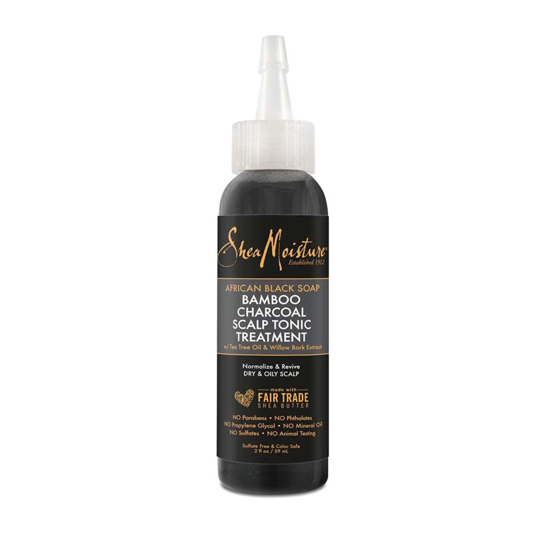 slide 1 of 2, SheaMoisture African Black Soap Bamboo Charcoal Scalp Tonic Treatment, 2 fl oz