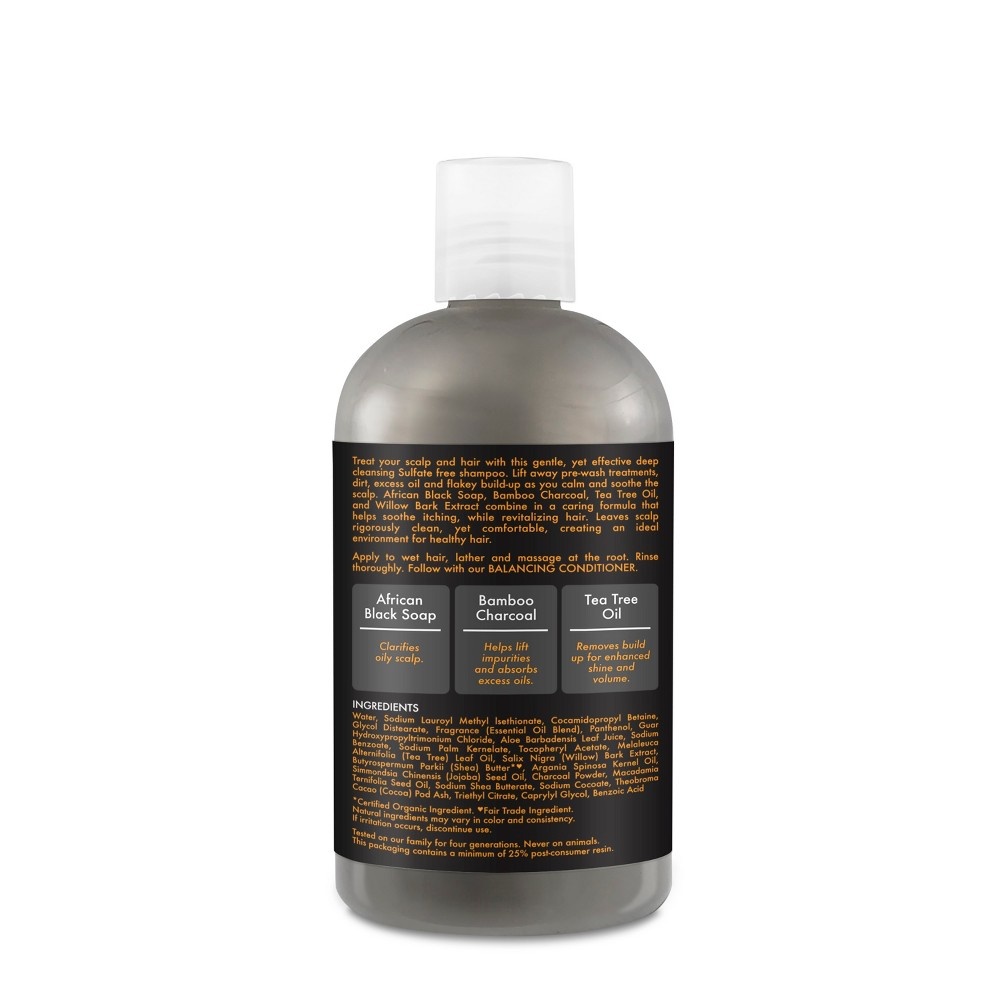 slide 3 of 3, SheaMoisture African Black Bamboo Charcoal Shampoo, 13 oz