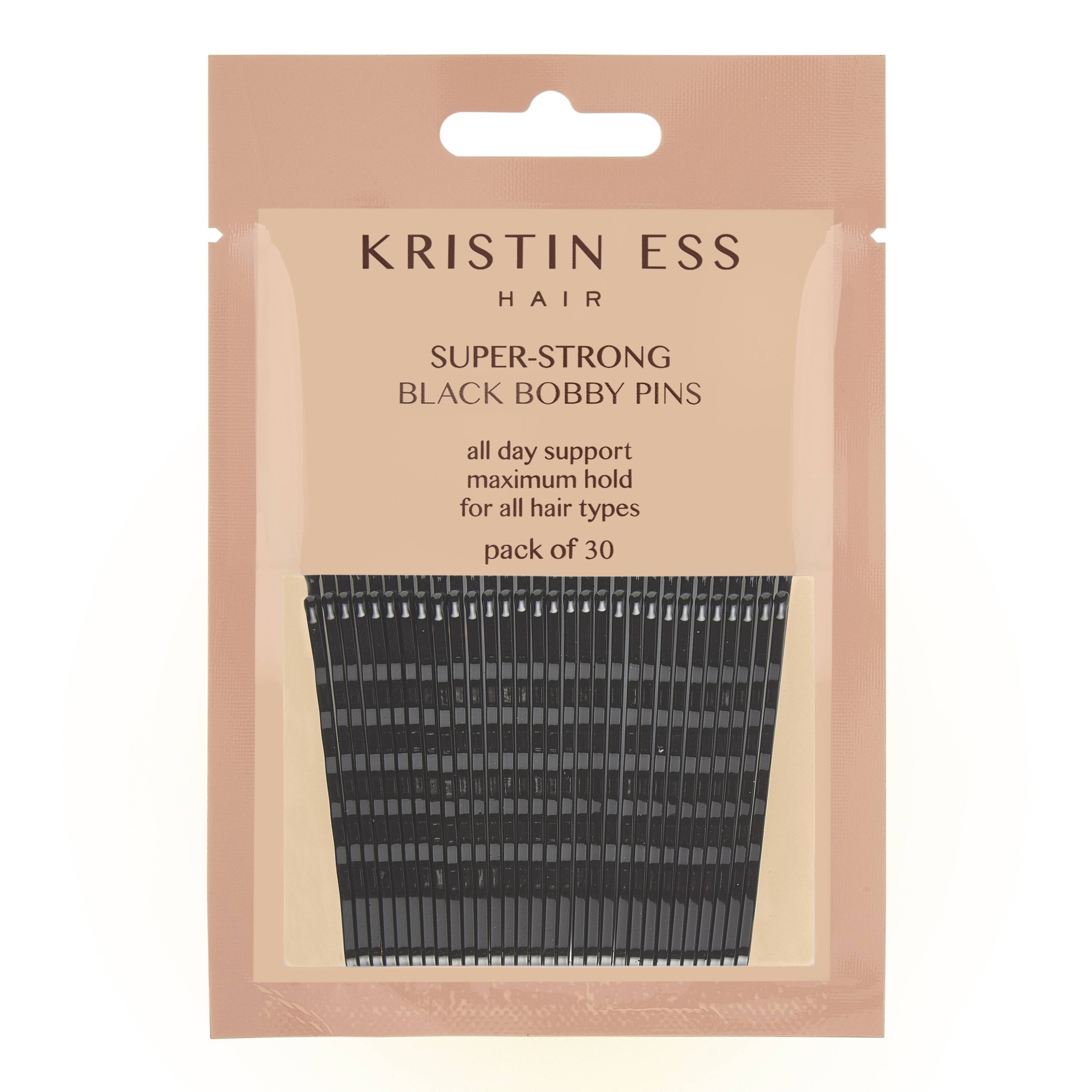 slide 1 of 2, Kristin Ess Super-Strong Black Bobby Pins, 30 ct