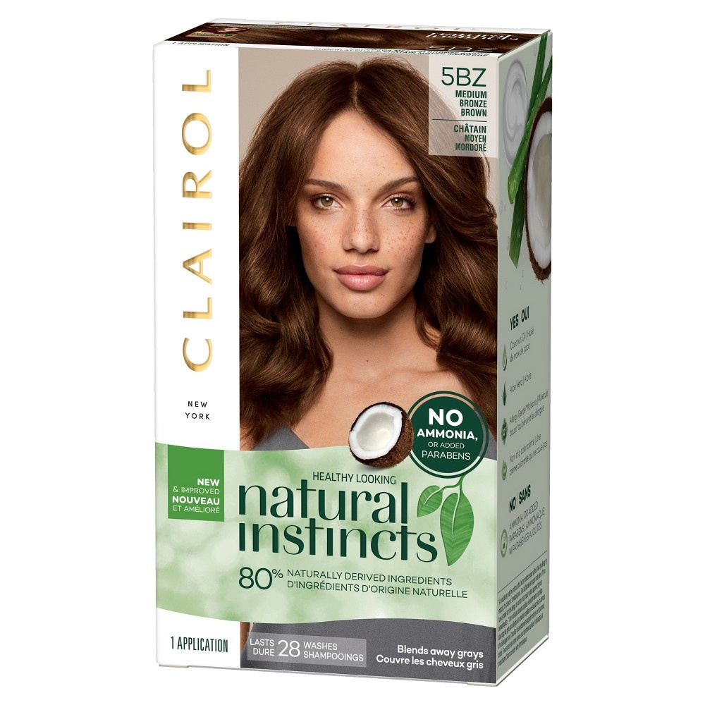 slide 6 of 8, Clairol Natural Instincts Hair Color - Medium Bronze Brown 5BZ, 1 ct