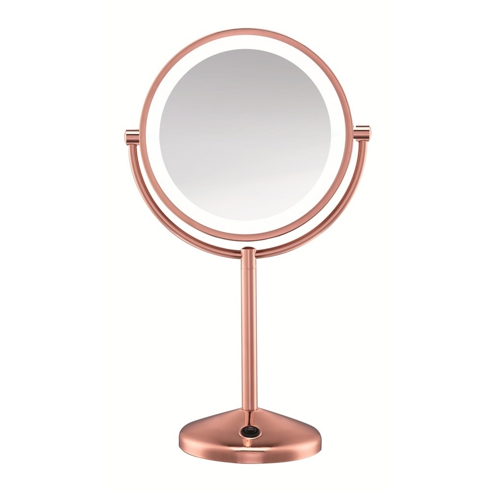 slide 3 of 4, Conair 1X/10X LED Makeup Mirror - Rose Gold, 1 ct