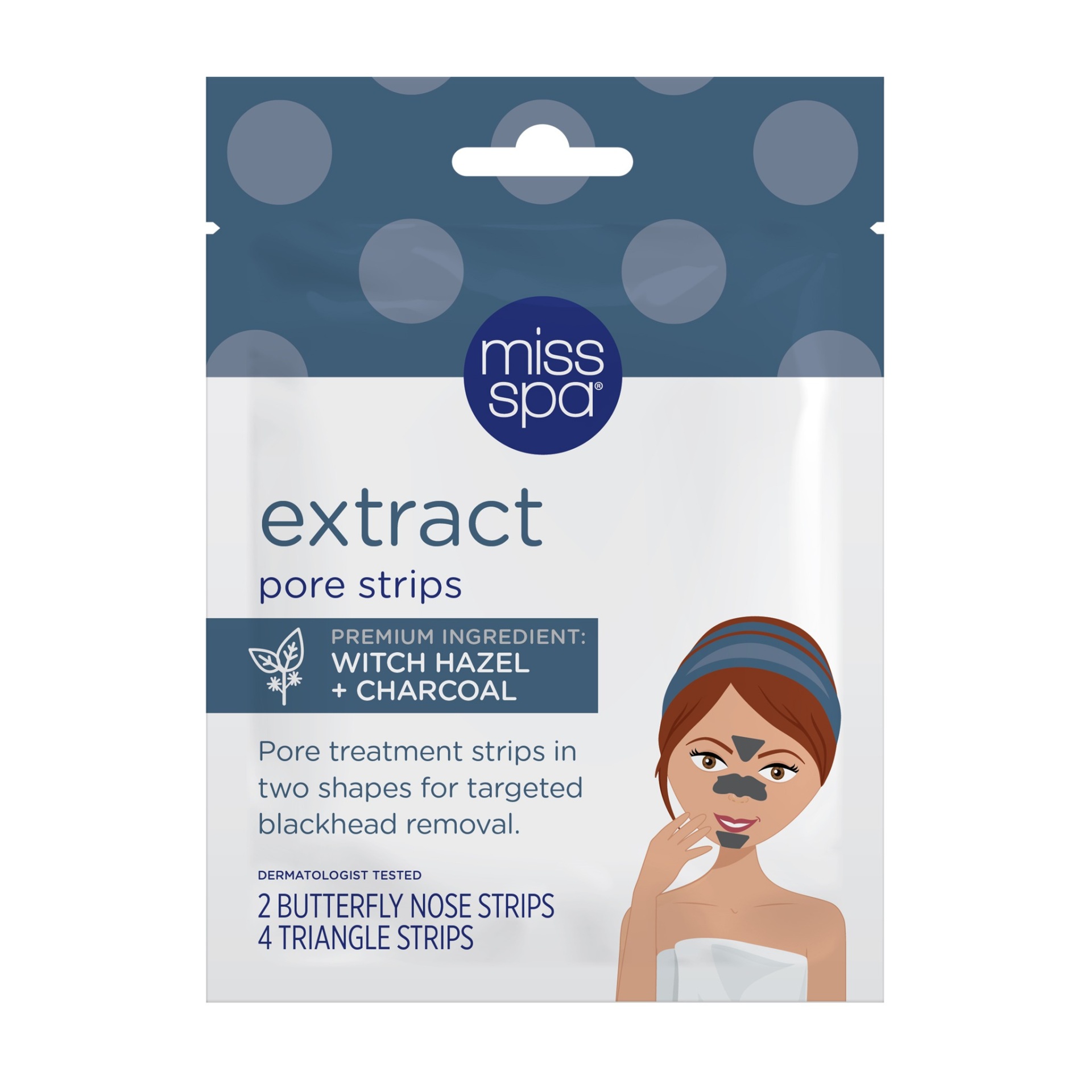 slide 1 of 3, Miss Spa Extract Pore Strips, 6 ct